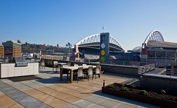 Rooftop deck with grills